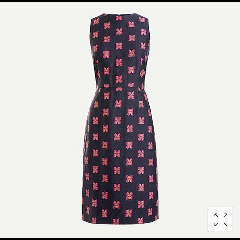 Sheath dress in butterfly jacquard
